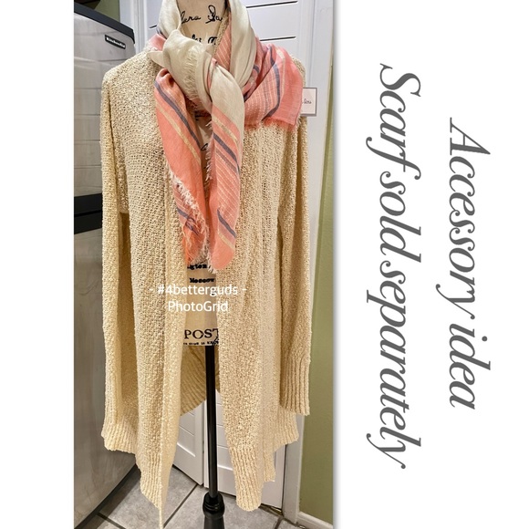 BCBGMaxAzria “Bonnie” Knit Cotton Slouchy Oversized Open Cardigan Sz Tall M L - Picture 16 of 16